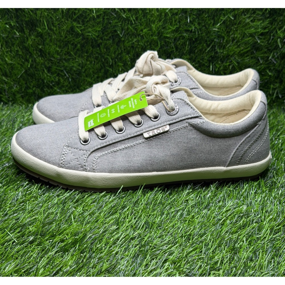 Taos Star Gray Canvas Sneakers Women 7.5W Low Top Lace Up Shoes STA-12844